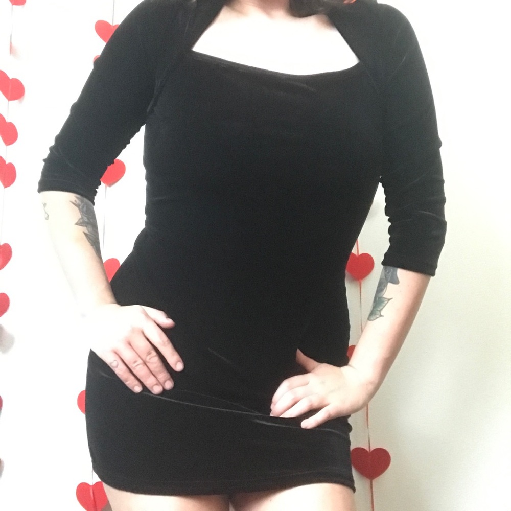 Vintage Velvet Little Black Dress